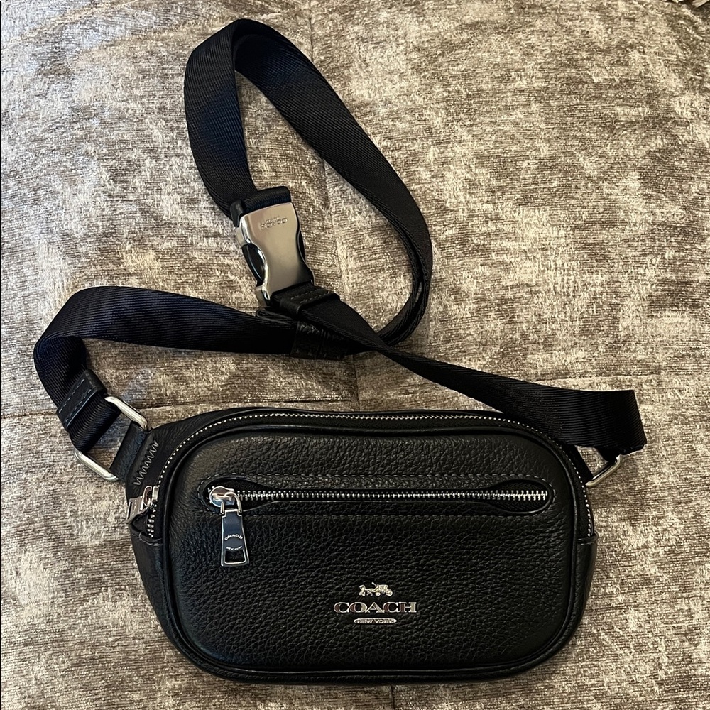 Coach Black Leather Belt Bag
